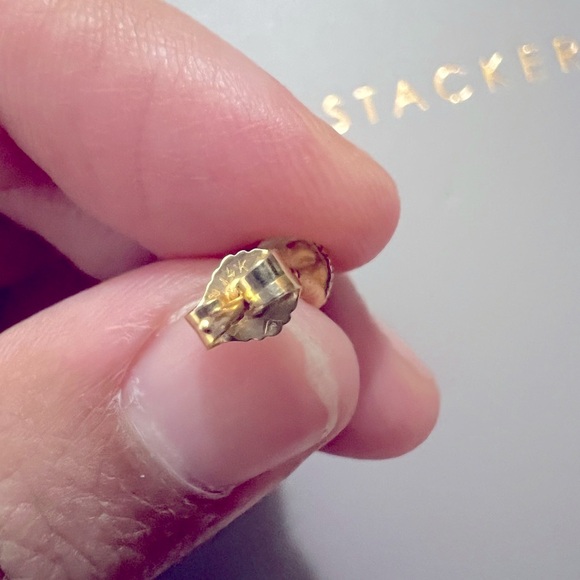 Turquoise stud 14k gold - Picture 3 of 3